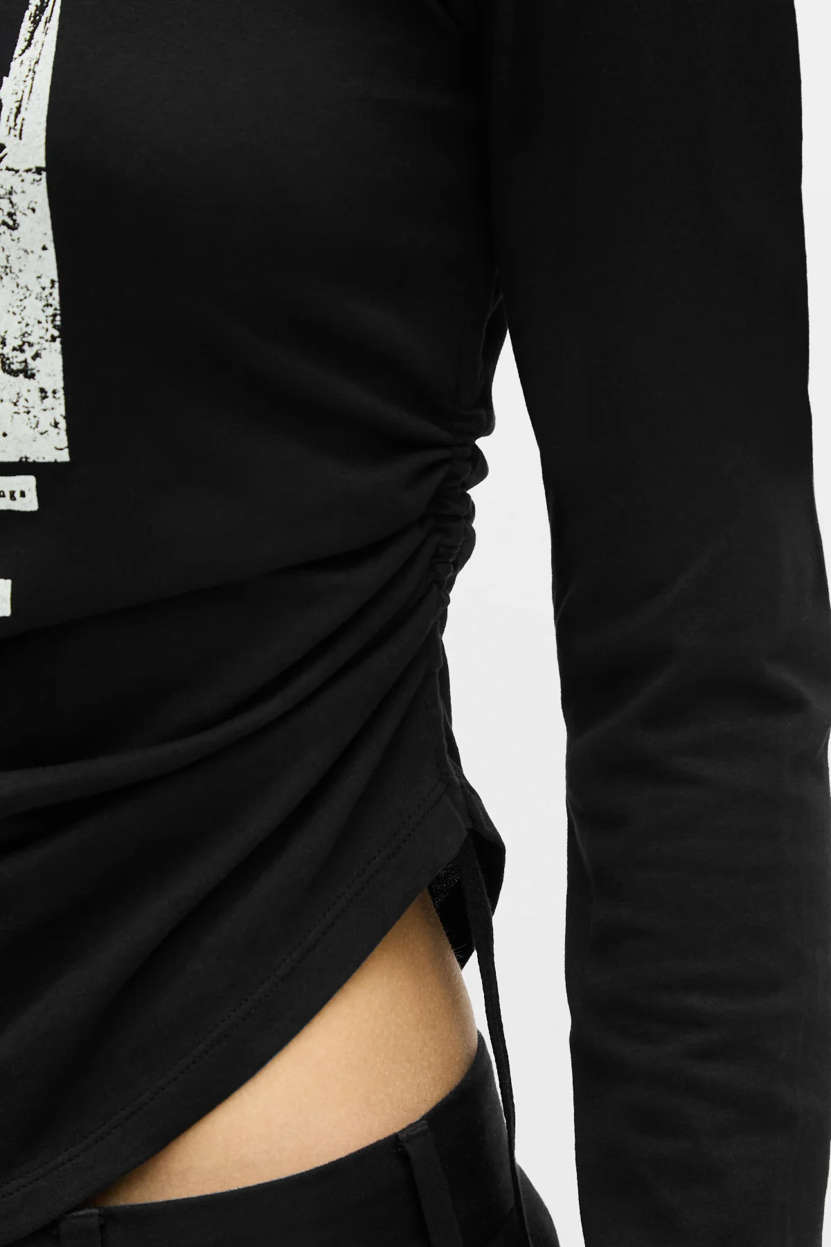 Dot Wrinkled Cropped Long Sleeves Top - Image 6